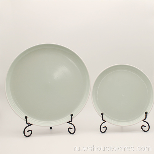 Оптом пользовательские цветные глазуры тарелки фарфоровая посуда